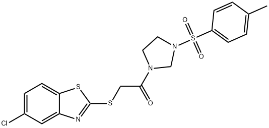 2-[(5-chloro-1,3-benzothiazol-2-yl)sulfanyl]-1-{3-[(4-methylphenyl)sulfonyl]imidazolidin-1-yl}ethanone Struktur