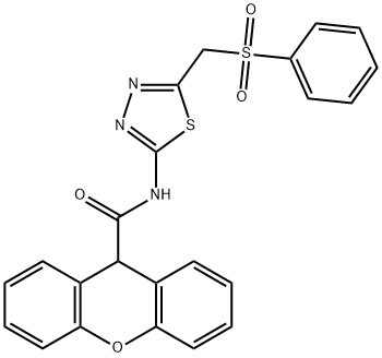 N-[5-(benzenesulfonylmethyl)-1,3,4-thiadiazol-2-yl]-9H-xanthene-9-carboxamide Struktur