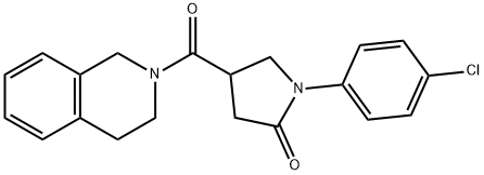 1-(4-chlorophenyl)-4-(3,4-dihydro-1H-isoquinoline-2-carbonyl)pyrrolidin-2-one Struktur