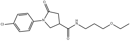 1-(4-chlorophenyl)-N-(3-ethoxypropyl)-5-oxopyrrolidine-3-carboxamide Struktur