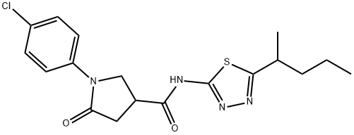 1-(4-chlorophenyl)-5-oxo-N-(5-pentan-2-yl-1,3,4-thiadiazol-2-yl)pyrrolidine-3-carboxamide Struktur