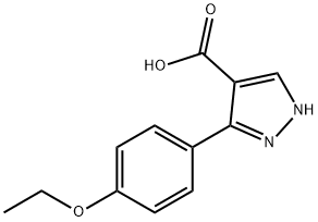 5-(4-ethoxyphenyl)-1H-pyrazole-4-carboxylic acid Struktur