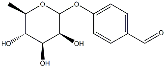 4-Hydroxybenzaldehyde rhamnoside Struktur