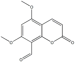 2H-1-Benzopyran-8-carboxaldehyde, 5,7-dimethoxy-2-oxo- Struktur