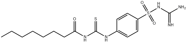 N-({[4-({[amino(imino)methyl]amino}sulfonyl)phenyl]amino}carbonothioyl)octanamide Struktur