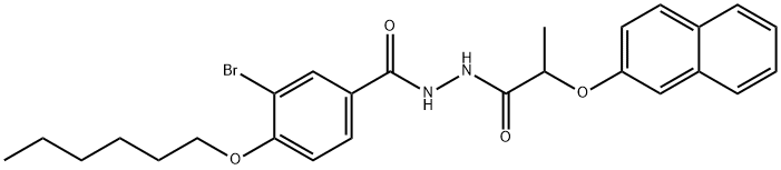 3-bromo-4-(hexyloxy)-N'-[2-(2-naphthyloxy)propanoyl]benzohydrazide Struktur