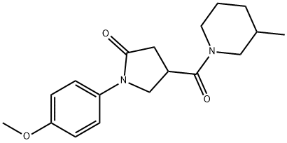 1-(4-methoxyphenyl)-4-(3-methylpiperidine-1-carbonyl)pyrrolidin-2-one Struktur