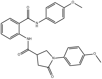 1-(4-methoxyphenyl)-N-[2-[(4-methoxyphenyl)carbamoyl]phenyl]-5-oxopyrrolidine-3-carboxamide Struktur