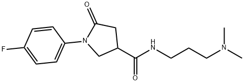 N-[3-(dimethylamino)propyl]-1-(4-fluorophenyl)-5-oxopyrrolidine-3-carboxamide Struktur