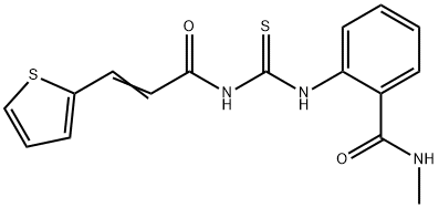 N-methyl-2-[({[3-(2-thienyl)acryloyl]amino}carbonothioyl)amino]benzamide Struktur