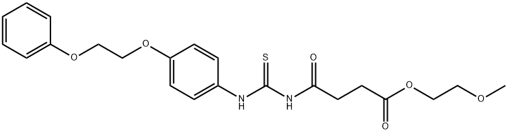 2-methoxyethyl 4-oxo-4-[[4-(2-phenoxyethoxy)phenyl]carbamothioylamino]butanoate Struktur