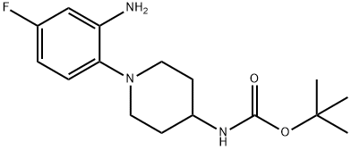 tert-Butyl 1-(2-amino-4-fluorophenyl)piperidin-4-ylcarbamate Struktur