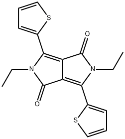 Pyrrolo[3,4-c]pyrrole-1,4-dione, 2,5-diethyl-2,5-dihydro-3,6-di-2-thienyl- Struktur