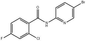 N-(5-bromo-2-pyridinyl)-2-chloro-4-fluorobenzamide Struktur