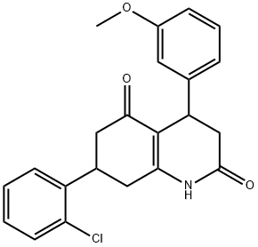 7-(2-chlorophenyl)-4-(3-methoxyphenyl)-1,3,4,6,7,8-hexahydroquinoline-2,5-dione Struktur