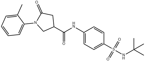 N-[4-(tert-butylsulfamoyl)phenyl]-1-(2-methylphenyl)-5-oxopyrrolidine-3-carboxamide Struktur