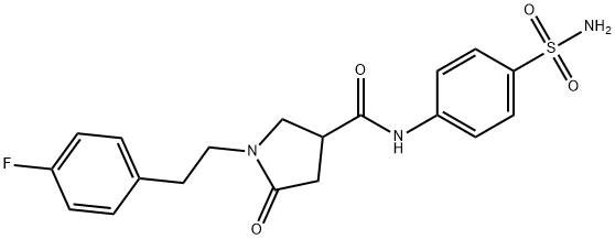 1-[2-(4-fluorophenyl)ethyl]-5-oxo-N-(4-sulfamoylphenyl)pyrrolidine-3-carboxamide Struktur