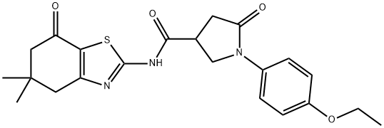 N-(5,5-dimethyl-7-oxo-4,6-dihydro-1,3-benzothiazol-2-yl)-1-(4-ethoxyphenyl)-5-oxopyrrolidine-3-carboxamide Struktur