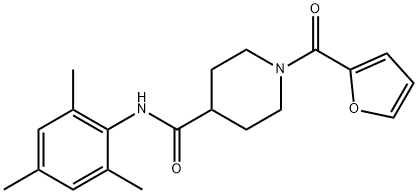 1-(furan-2-carbonyl)-N-(2,4,6-trimethylphenyl)piperidine-4-carboxamide Struktur