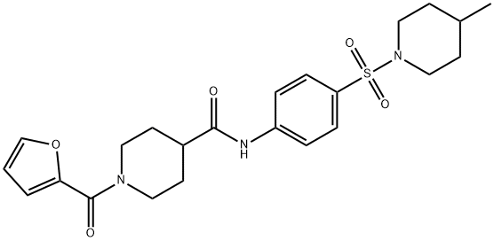 1-(furan-2-carbonyl)-N-[4-(4-methylpiperidin-1-yl)sulfonylphenyl]piperidine-4-carboxamide Struktur