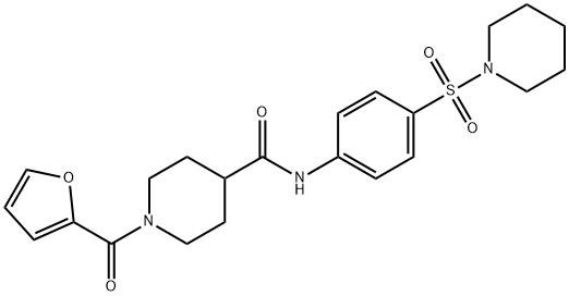 1-(furan-2-carbonyl)-N-(4-piperidin-1-ylsulfonylphenyl)piperidine-4-carboxamide Struktur