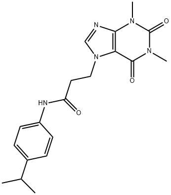 3-(1,3-dimethyl-2,6-dioxopurin-7-yl)-N-(4-propan-2-ylphenyl)propanamide Struktur