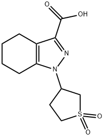 1-(1,1-dioxidotetrahydro-3-thienyl)-4,5,6,7-tetrahydro-1H-indazole-3-carboxylic acid Struktur