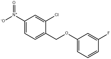 2-Chloro-1-(3-fluoro-phenoxymethyl)-4-nitro-benzene Struktur