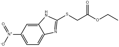 Acetic acid, [(5-nitro-1H-benzimidazol-2-yl)thio]-, ethyl ester Struktur