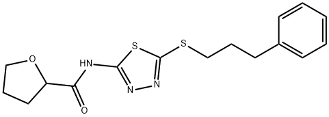 N-[5-(3-phenylpropylsulfanyl)-1,3,4-thiadiazol-2-yl]oxolane-2-carboxamide Struktur