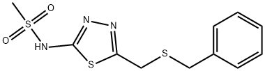 N-[5-(benzylsulfanylmethyl)-1,3,4-thiadiazol-2-yl]methanesulfonamide Struktur