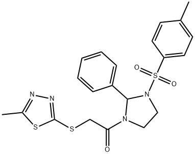 1-{3-[(4-methylphenyl)sulfonyl]-2-phenylimidazolidin-1-yl}-2-[(5-methyl-1,3,4-thiadiazol-2-yl)sulfanyl]ethanone Struktur