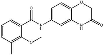 2-methoxy-3-methyl-N-(3-oxo-3,4-dihydro-2H-1,4-benzoxazin-6-yl)benzamide Struktur