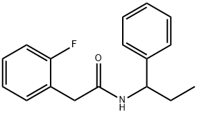 2-(2-fluorophenyl)-N-(1-phenylpropyl)acetamide Struktur