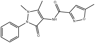 N-(1,5-dimethyl-3-oxo-2-phenylpyrazol-4-yl)-5-methyl-1,2-oxazole-3-carboxamide Struktur