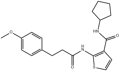 N-cyclopentyl-2-[3-(4-methoxyphenyl)propanoylamino]thiophene-3-carboxamide Struktur