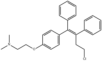 2-[4-[(E)-4-chloro-1,2-diphenylbut-1-enyl]phenoxy]-N,N-dimethylethanamine Struktur