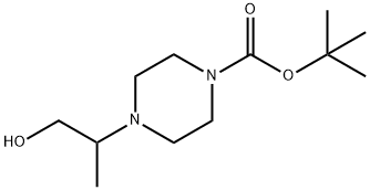 4-(2-Hydroxy-1-methyl-ethyl)-piperazine-1-carboxylic acid tert-butyl ester Struktur