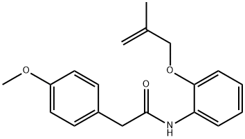 2-(4-methoxyphenyl)-N-{2-[(2-methyl-2-propen-1-yl)oxy]phenyl}acetamide Struktur