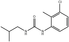 1-(3-chloro-2-methylphenyl)-3-(2-methylpropyl)urea Struktur