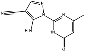 5-amino-1-(4-hydroxy-6-methylpyrimidin-2-yl)-1H-pyrazole-4-carbonitrile Struktur