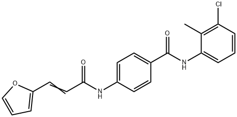 N-(3-chloro-2-methylphenyl)-4-[[(E)-3-(furan-2-yl)prop-2-enoyl]amino]benzamide Struktur