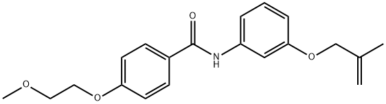 4-(2-methoxyethoxy)-N-{3-[(2-methyl-2-propen-1-yl)oxy]phenyl}benzamide Struktur