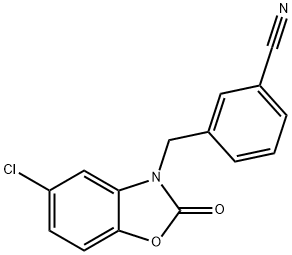 3-(5-Chloro-2-oxo-benzooxazol-3-ylmethyl)-benzonitrile Struktur