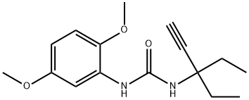 1-(2,5-dimethoxyphenyl)-3-(3-ethylpent-1-yn-3-yl)urea Struktur