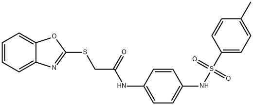 2-(1,3-benzoxazol-2-ylsulfanyl)-N-[4-[(4-methylphenyl)sulfonylamino]phenyl]acetamide Struktur