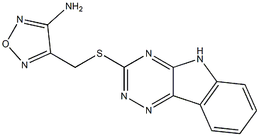 4-[(5H-[1,2,4]triazino[5,6-b]indol-3-ylsulfanyl)methyl]-1,2,5-oxadiazol-3-amine Struktur