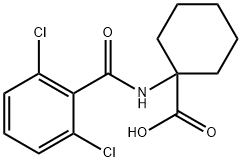 1-(2,6-dichlorobenzamido)cyclohexane-1-carboxylic acid Struktur