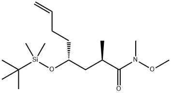 (2R,4R)-4-(tert-butyldimethylsilyloxy)-N-methoxy-N,2-dimethyloct-7-enamide Struktur