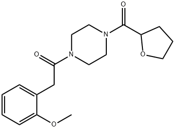 1-[(2-methoxyphenyl)acetyl]-4-(tetrahydrofuran-2-ylcarbonyl)piperazine Struktur